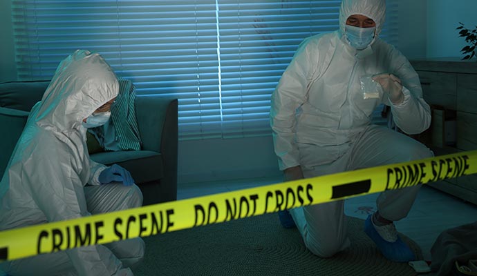 Crime scene cleanup in progress