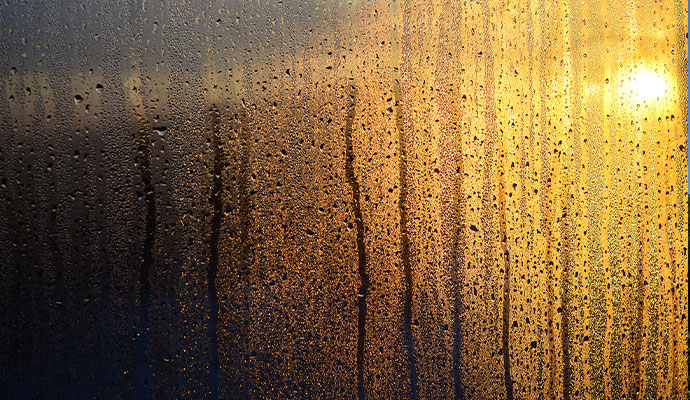 Window condensation causes water damage Window Condensation