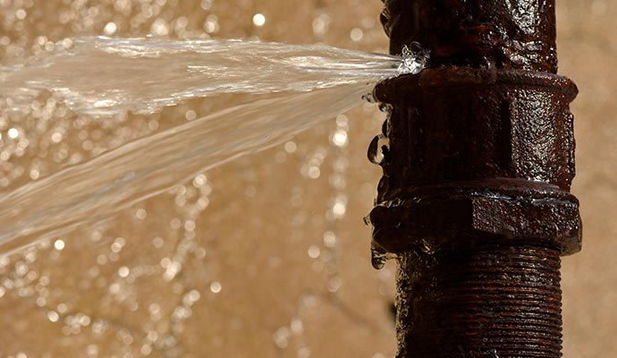 Broken water pipe