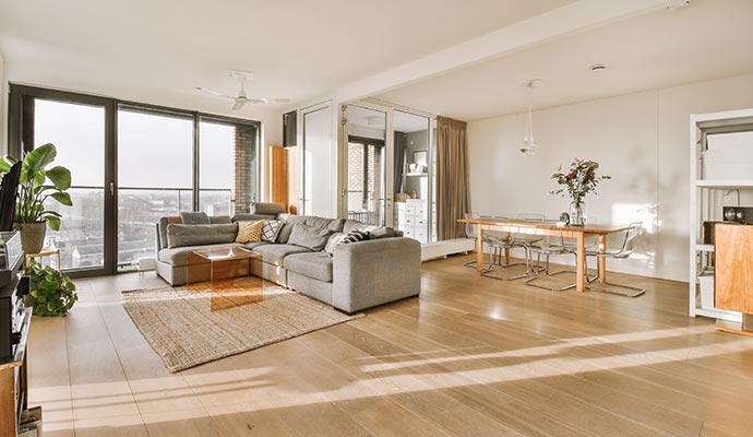 Clean and bright living room