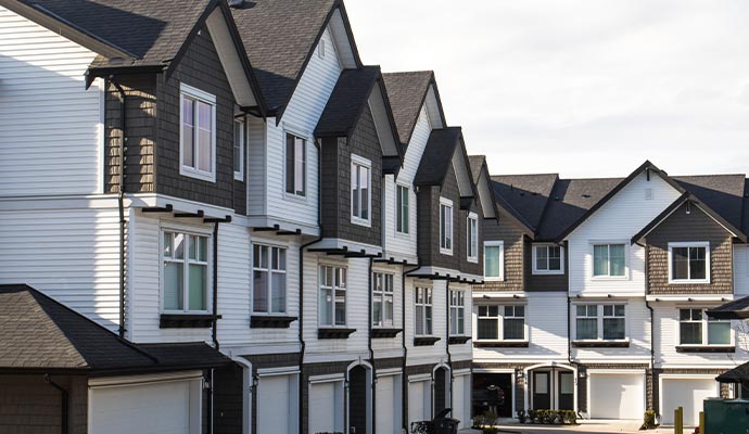 Modern multifamily townhouses
