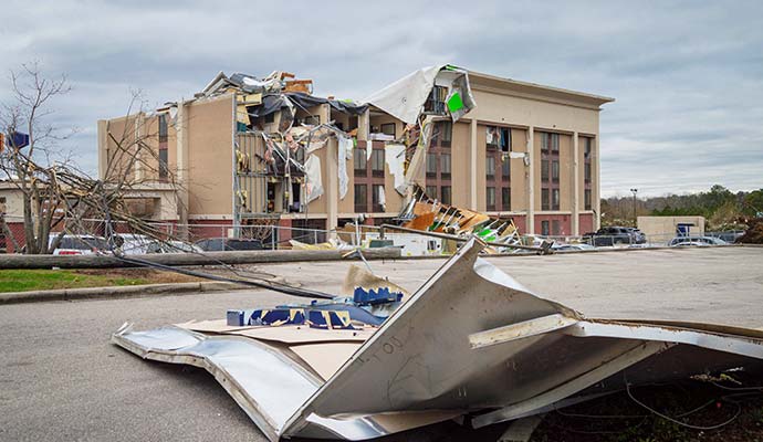 Storm damaged property