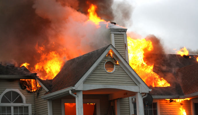 Fire damaged house Fire damaged house