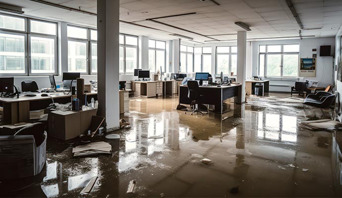 Flood damaged office space