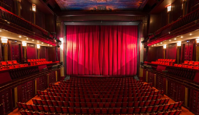 Grand interior of a historic performing arts theater