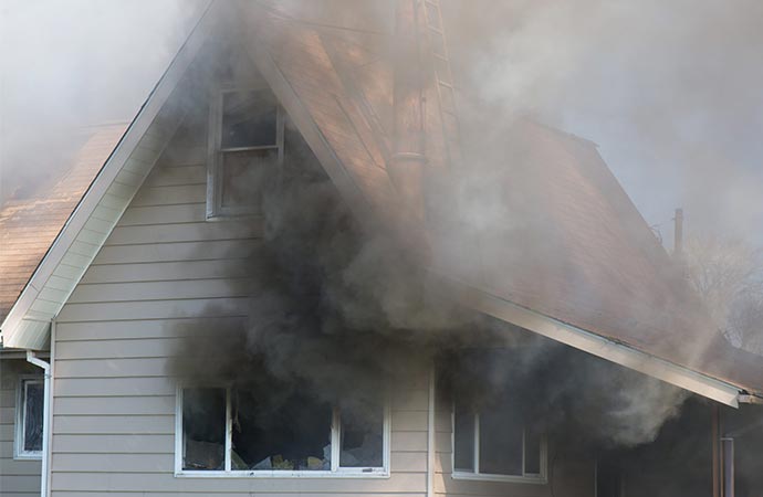 smoke from the house in DFW