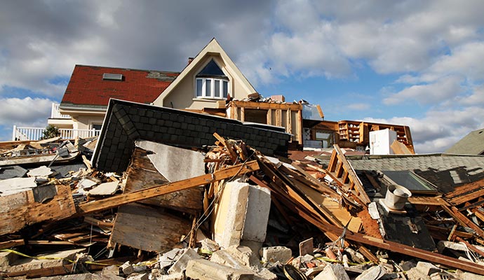 Hurricane dmaged house