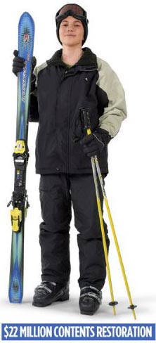 Ski Supply Contents Restoration a person in ski clothes with ski equipment