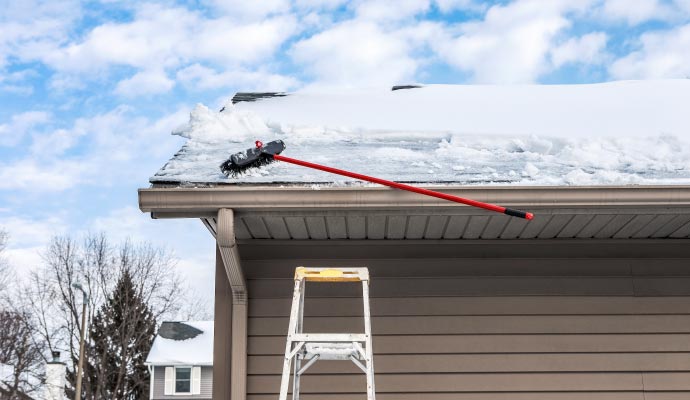 Snow damaged roof Snow damaged roof