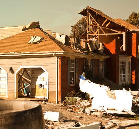 A storm damaged property