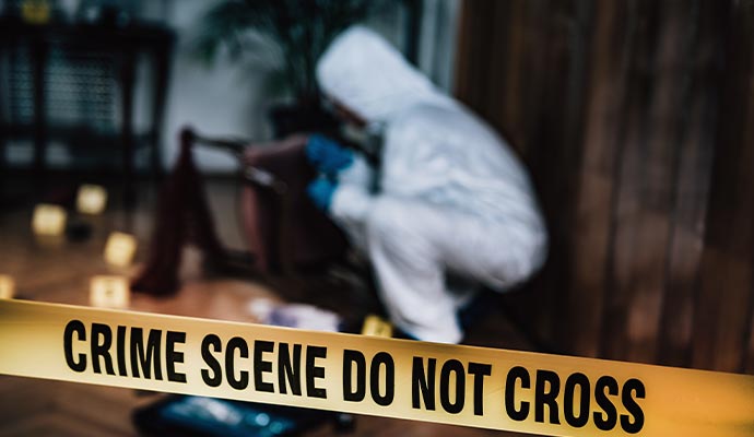 Area sealed off during biohazard cleanup