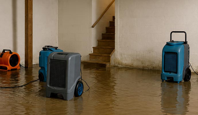 Basement water damage restoration