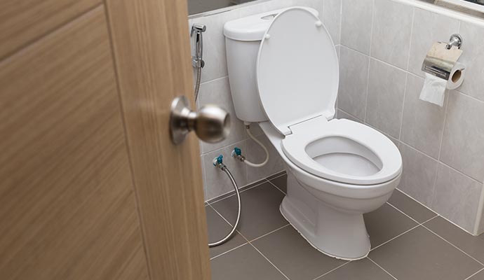 A clean toilet