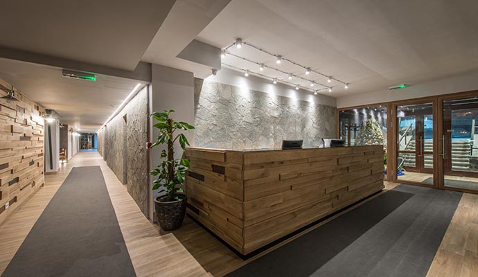 Modern hotel reception area